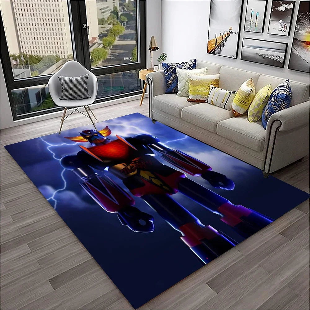 Navak Carpet 3D Cartoon UFO Robot Grendizer Anime Carpet Rug for Home Living Room Bedroom Sofa Doormat Decor,kids Area Rug Non-slip Floor Mat
