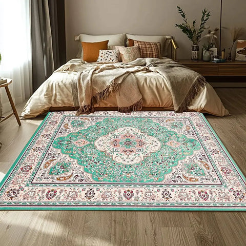 Navak Carpet Beige & Ivory Washable Flannel Area Rug Stain-Resistant & Non Slip, Home Decor Carpet, for High Traffic Areas in Living