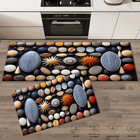 Navak Carpet High Quality Floor Mats Absorbent Non-Slip Kitchen Entrance Doormat Pebble Rug Carpet Waterproof Washable Living Room Stones Mat