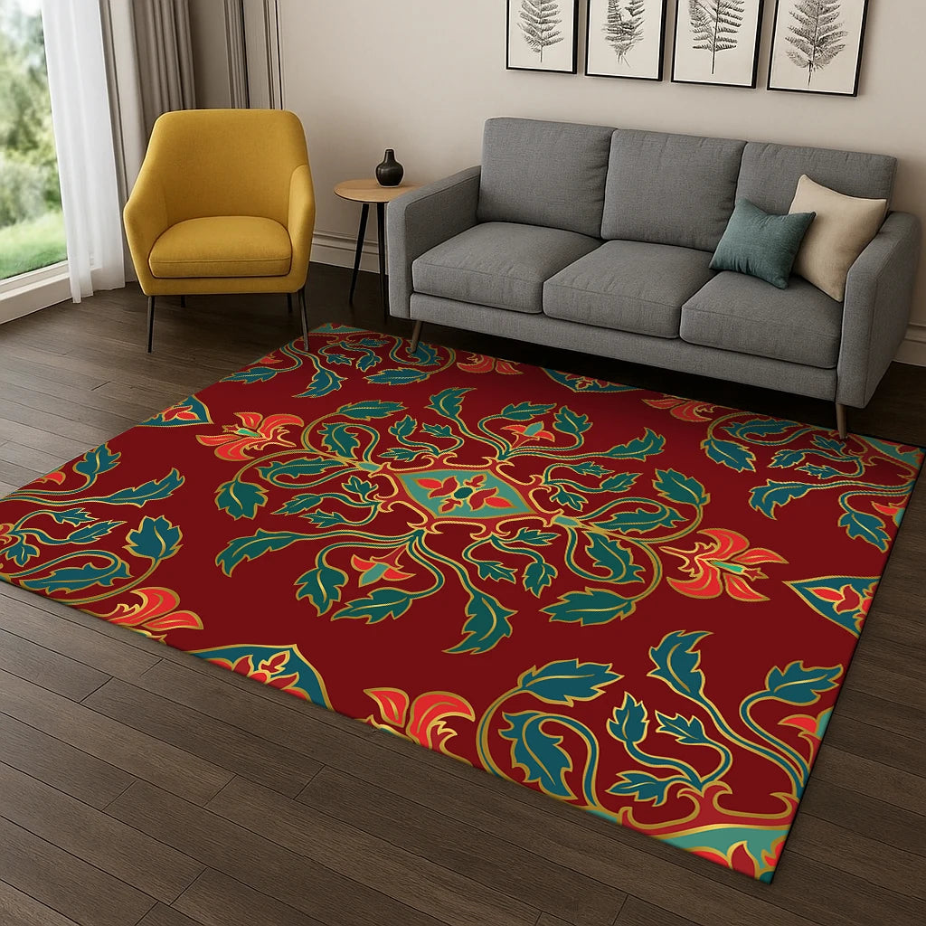 Navak Carpet Persian Bohemian Style Area Rug, Non-Slip Floor Mat for Living Room & Bedroom, Elegant Home Decor Carpet