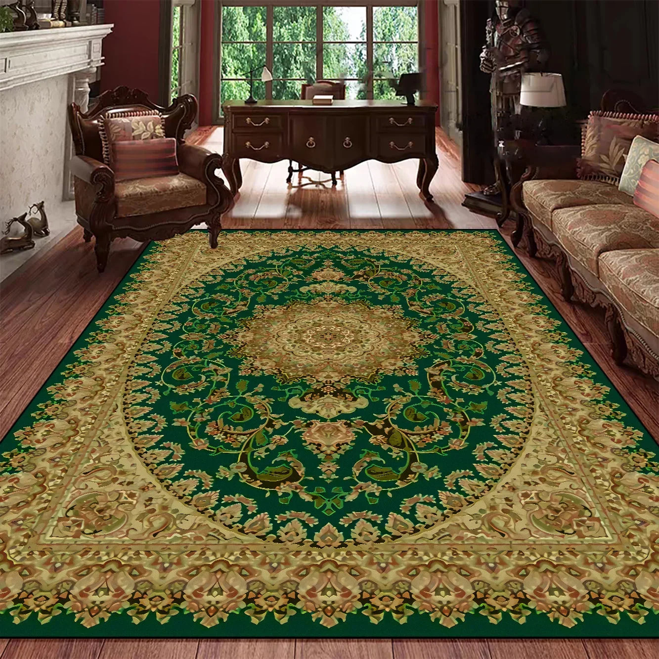 Navak Carpet Classic Persian Style Luxury Rug Elegant Washable Carpet for Living Room Bedroom Sophisticated Home Decor Floor Mat Kitchen Mat