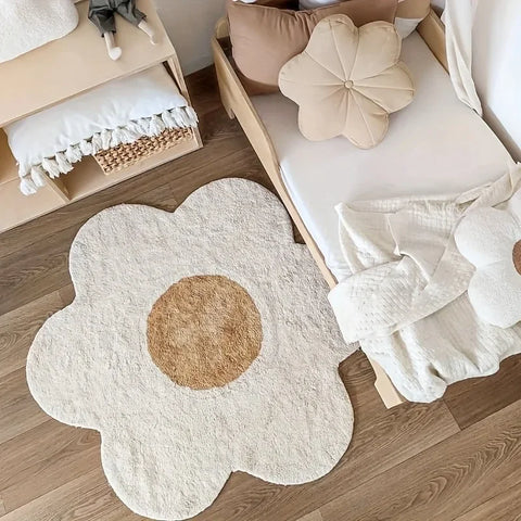 Navak Carpet Irregular Flowers Soft Plush Carpet Simple Girl Bedroom Rugs Modern Living Room Sofas Home Decoration Cloakroom Fluffy Foot Mat