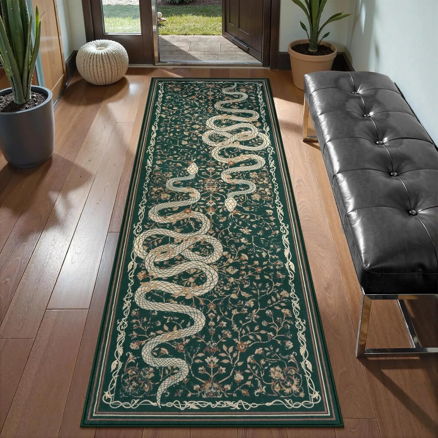 Navak Carpet Hallway Carpet Runner Rug Black Long Carpets Corridor Machine Washable Bedroom Kitchen Floor Mat Elegant Home Decoration Rugs