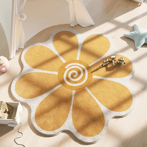 Navak Carpet Irregular Flowers Soft Plush Carpet Simple Girl Bedroom Rugs Modern Living Room Sofas Home Decoration Cloakroom Fluffy Foot Mat