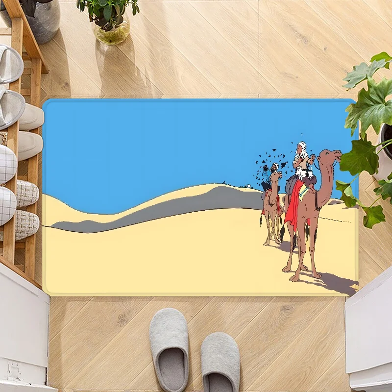 Navak Carpet The Adventures of Tintins Door Mat Entrance Non-slip Doormat Washable Kitchen Carpet Hallway Rugs Bathroom Bath Door Mats