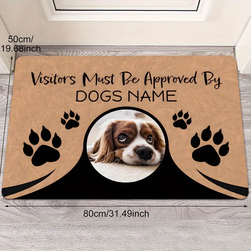 Navak Carpet 1pc Cartoon Puppy Design Entrance Mat - Quick Dry, Non-slip Polyester Door Mat with Paw Print for Indoor/Outdoor Use