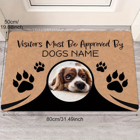 Navak Carpet 1pc Cartoon Puppy Design Entrance Mat - Quick Dry, Non-slip Polyester Door Mat with Paw Print for Indoor/Outdoor Use
