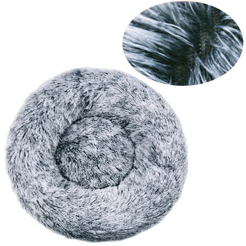 Navak Carpet  40-90cm Round Pet Bed for Large Dog Bed Super Soft Cat Bed Long Plush Dog House for Medium Dog House Winter Warm Sleeping