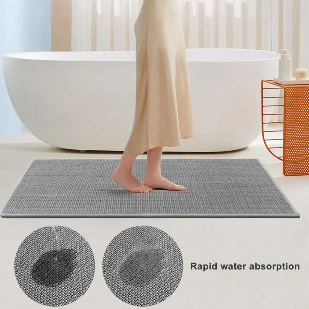Navak Carpet Floor Mat Non Slip Washable Entryway Rug Water Absorbent Quick Drying Bathroom Mat Durable Braided Texture Plush Entryway Rug