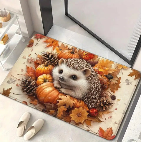 Navak Carpet Autumn Harvest Pumpkin Hedgehog Welcome Door Mat Decor Kitchen Corridor Balcony Rugs Bedroom Beside Foot Mat Bathroom Rugs