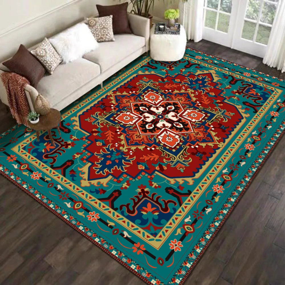 Navak Carpet Retro Persian-Turkish Carpet for Living Room Decor Sofa Rug Bedroom Bedside Soft Rug Kitchen Coffee Table Floor Mat Hallway Rug