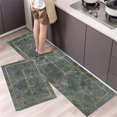 Navak Carpet Marble Pattern Kitchen Floor Mats Non-Slip Doormat for Home Decorative Entrance Rug Modern Simple Style Washable Alfombra Rugs