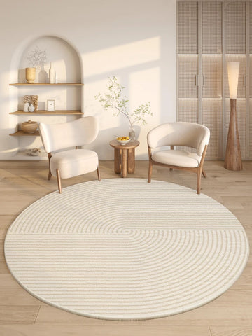Navak Carpet Modern Style Rugs for Bedroom Minimalist Living Room Decoration Round Anti-slip Carpet Soft Bedside Floor Mat Washable Study Rug