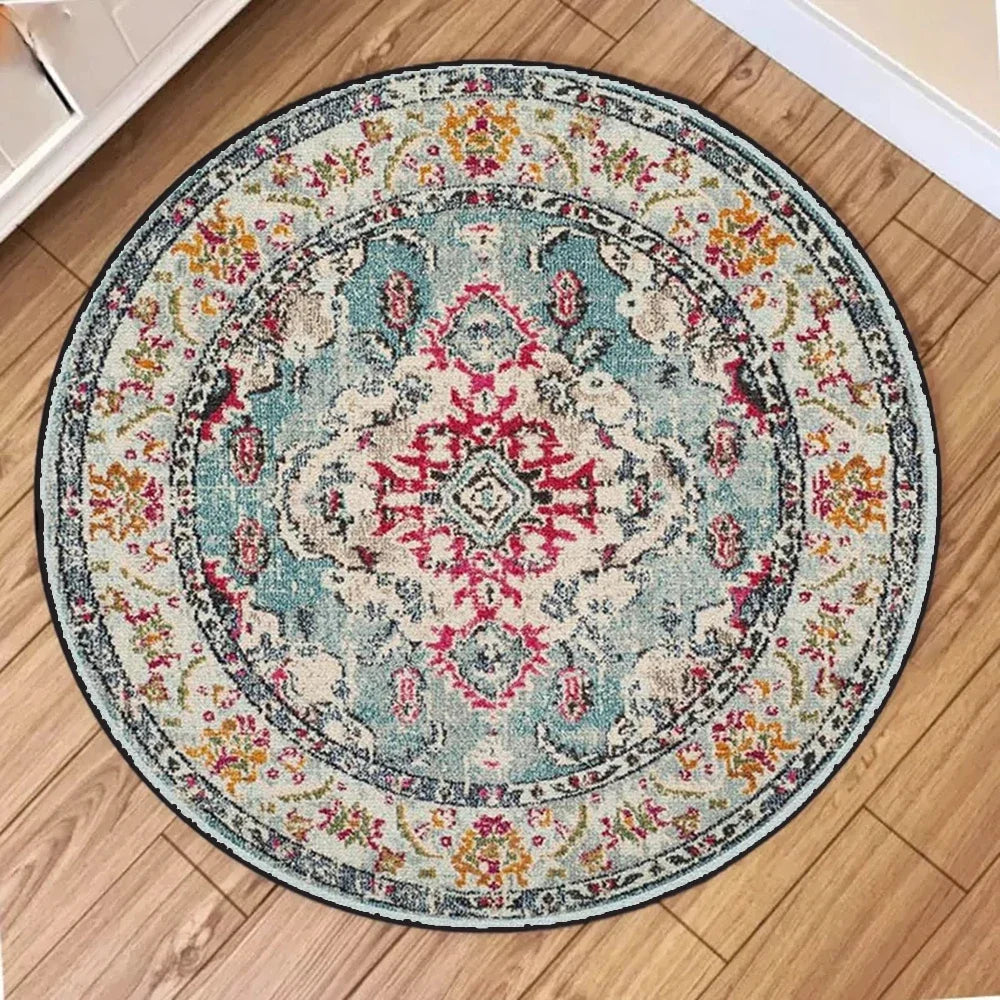 Navak Carpet Bohemia Luxury Classical Round Carpet Living Room Rug Simple Bedroom Toilet Washroom Rugs Comfortable Floor Mats Decoration