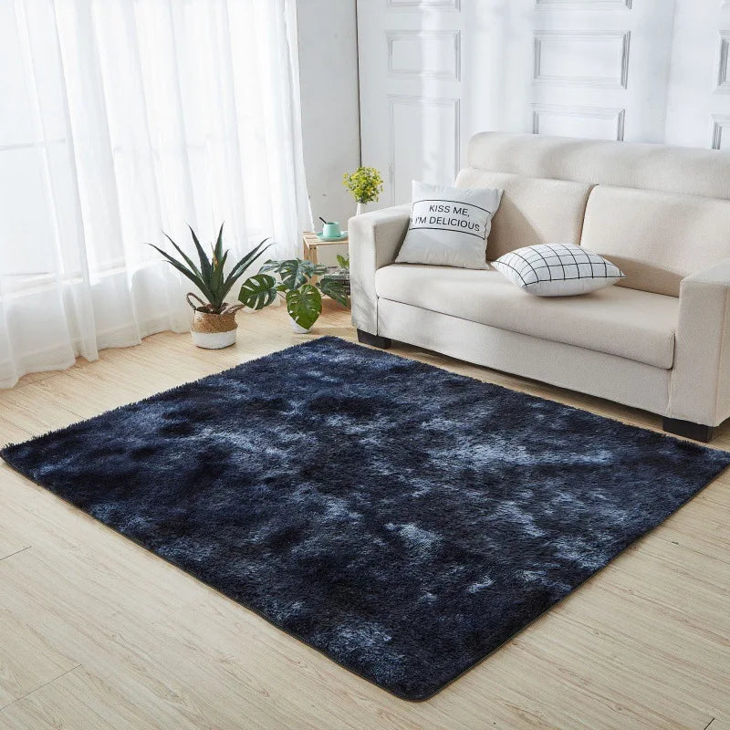 Navak Carpet Soft Long Plush Bedroom Rug Living Room Fluffy Gradient Carpet Mats Tie Dyeing Floor Carpets Bay Window Home Decor Rugs
