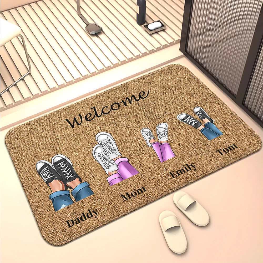 Navak Carpet Family Members Home Living Room  Sofa Door Mat Decoration Anti Slip Floor Mat Cute Rug  Door Mat Carpet  Area Rug  Kawaii Rug