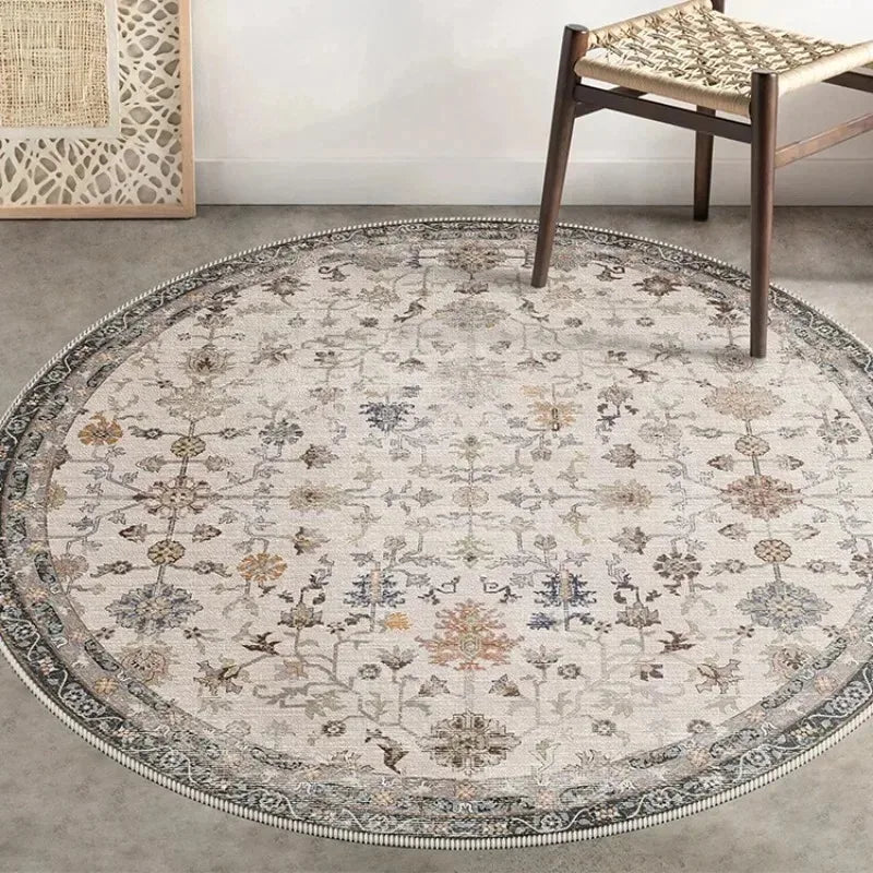 Navak Carpet Exclusive Picks Bohemian Retro Round Loop-Pile Carpet - Vintage Circular Area Rug for Coffee Table, Sofa & Bedroom Non-Slip Home Deco