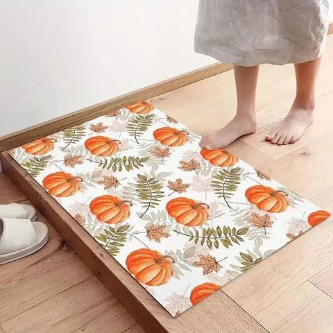 Navak Carpet Fall Thanksgiving Pumpkin Maple Leaf Entrance Doormat Decor Kitchen Corridor Balcony Rugs Bedroom Beside Foot Mat Bath Doormat