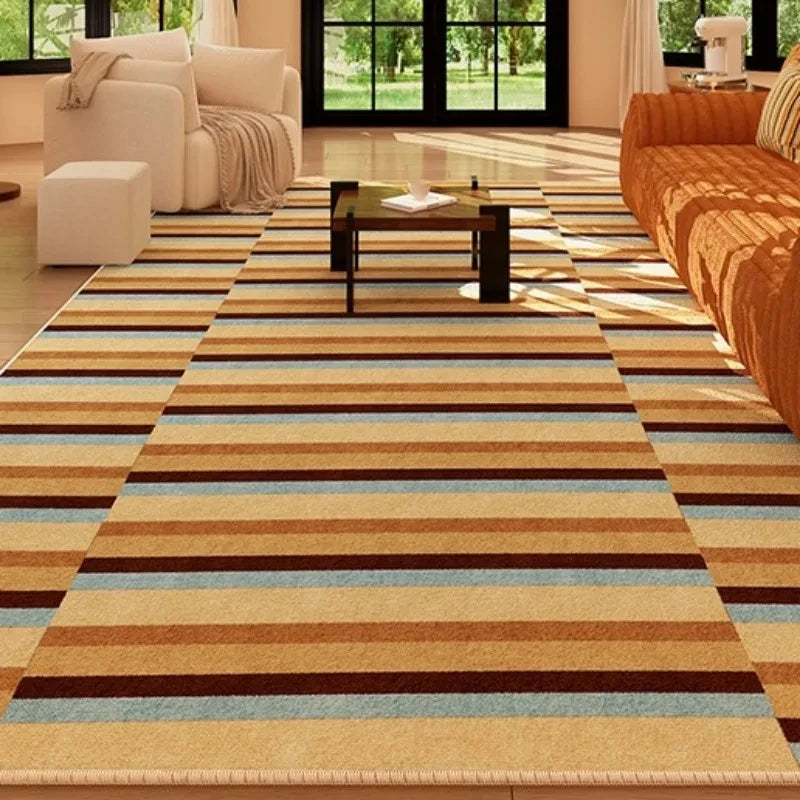 Navak Carpet American Retro Carpet Blue Brown Living Room High-grade Bedroom Bedside Floor Mat Cloakroom Sofa Simple Rug Alfombra Decorate