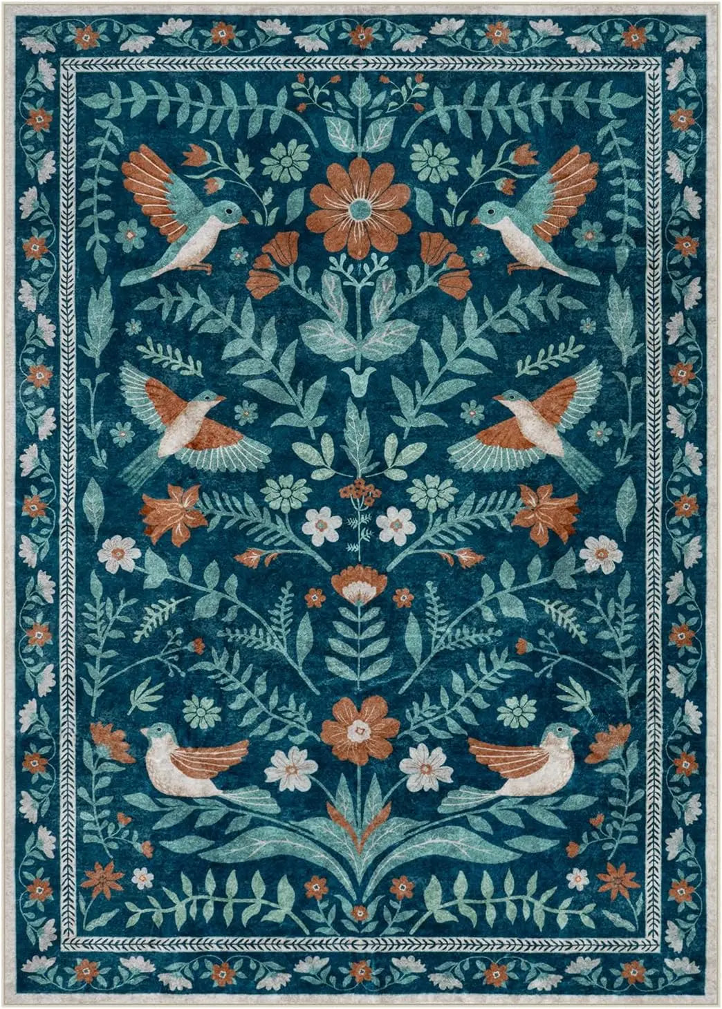 Navak Carpet Elegant Boho Purple Floral Bird-printed Carpet HOME Decor Living Room Sofa Rug Bedroom Bedside Soft Rug Kitchen Dining Floormat