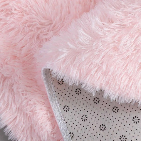 Navak Carpet 100/120/140/160 Round Rug Fluffy Soft Area Rugs for Kids Girls Room Princess Castle Plush Shag Carpet Cute Circle Bedroom Decor