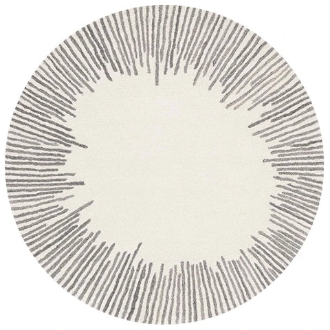 Navak Carpet Modern Simple Style Living Room Round Carpet Home Chair Mat Decoration Striped Large Area Rugs Bedroom Bed End Soft Floor Mats