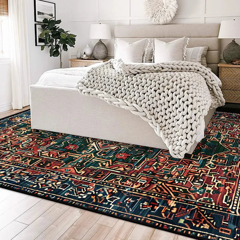 Navak Carpet Persian Retro Carpet for Living Room Decoration Home Bedroom Bedside Non-slip Large Rugs Study Balcony Easy Clean Washable Mats