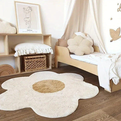Navak Carpet Irregular Flowers Soft Plush Carpet Simple Girl Bedroom Rugs Modern Living Room Sofas Home Decoration Cloakroom Fluffy Foot Mat