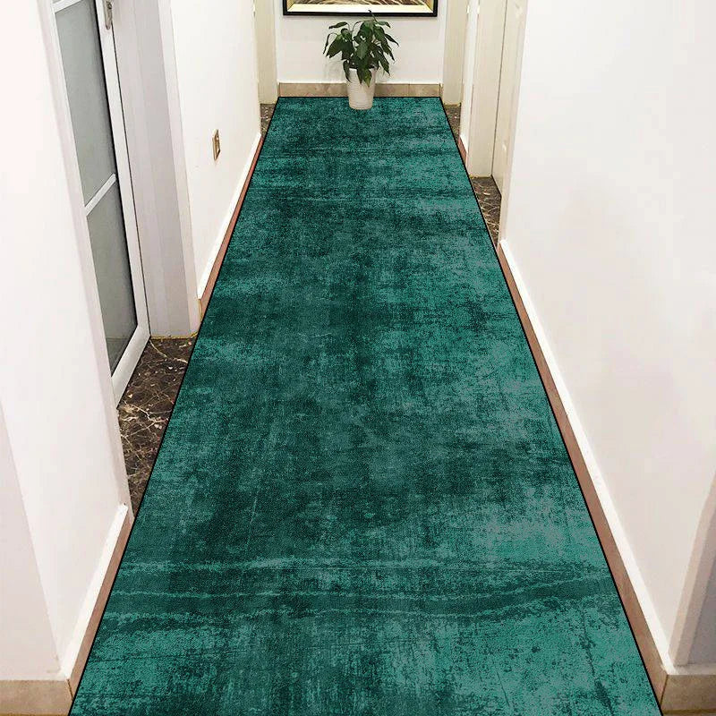 Navak CarpetGreen Long Corridor Carpets Abstract Decoration Hall Runner Carpet Party Hallway Aisle Floor Mat Anti-slip Room Sofa Bedside Rug