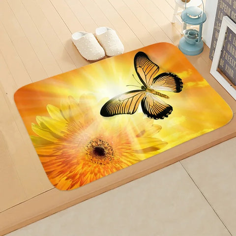 Navak Carpet Sunflower Entrance Welcome Door Mat Flowers Bedroom Bedside Decor Carpet Non-slip Bathroom Kitchen Foot Rugs for Indoor Home