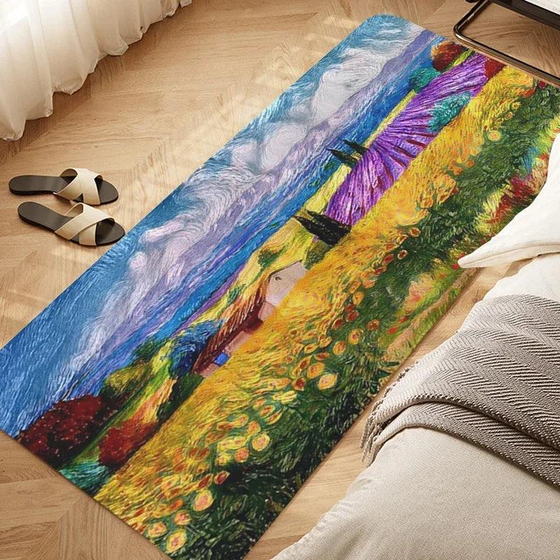 Navak Carpet Bedroom Rug D-Van D-Gogh Art Carpet for Kitchen Living Room Bath Hallway Foot Mat Slip-resistant Custom Doormat Entrance Door