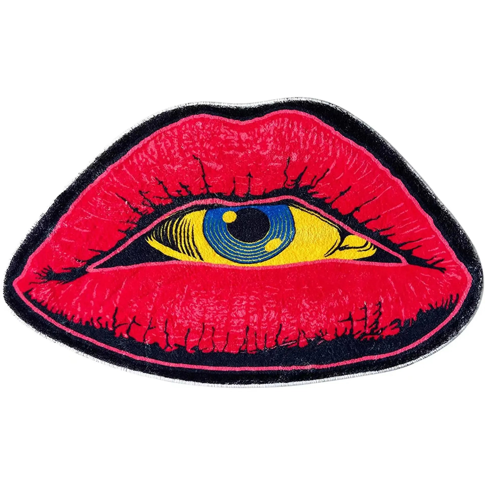 Navak Carpet Red Lip Devil Eye Carpet High-quality Plush Non-Slip Carpet Bathroom Fluffy Thickening Mat Bedroom Living Room Decoration Rug