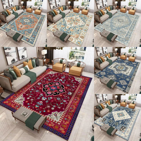 Navak Carpet Retro Nordic Boho Pattern Carpet Living Room Decor Sofa Rug Bedroom Bedside Soft Rug Kitchen Dining Table Floor Mat Doormat