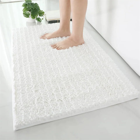 Navak Carpet Olanly Chenille Bathroom Rug Extra Soft Shaggy Bath Mat Non-Slip Bathroom Floor Mat Water Absorbent Plush Microfiber Rugs Shower