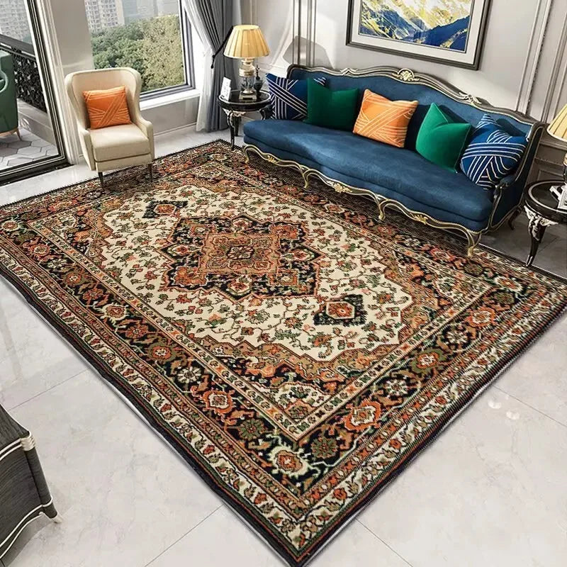 Navak Carpet Persian Retro Carpet Living Room Light Luxury Decoration Bedroom Bedside Large Rugs Lobby Coffee Table Non-Slip Lint-Free Mats