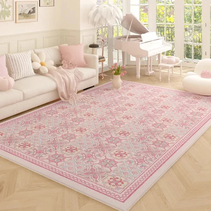 Navak Carpet Korean Minimalist Area Rug – Thick  Blush Pink Living Room Carpet, Oversized Bedroom Floor Mat, Soft & Cozy