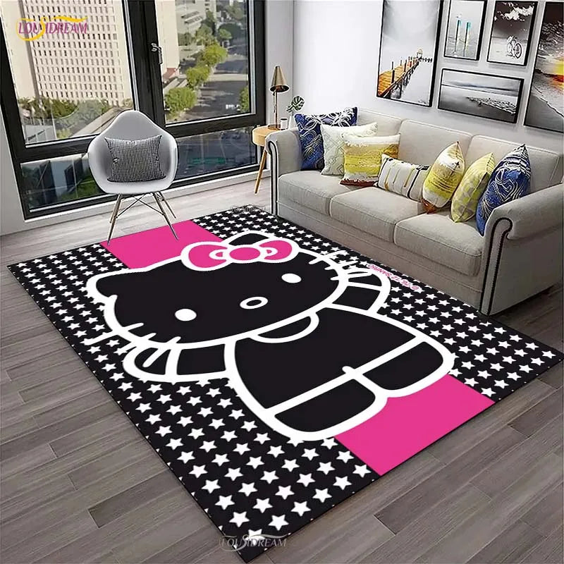 Navak Carpet Hello Kitty kawaii Cartoon Anime Carpet for Living Room Bedroom Rug Kitchen Door Kids Un-slip Floor Mat Alfombra Birthday gift
