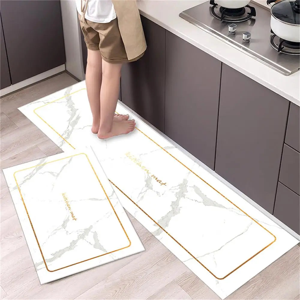 Navak Carpet Marble Pattern Kitchen Floor Mats Non-Slip Doormat for Home Decorative Entrance Rug Modern Simple Style Washable Alfombra Rugs