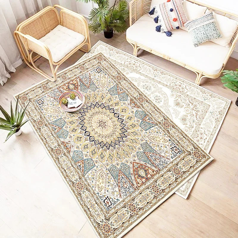Navak Carpet Retro Ethnic Style Carpets for Living Room Persia Bedroom Decor Rug Non-slip Washable Porch Floor Mat Dining Room Lounge Carpet