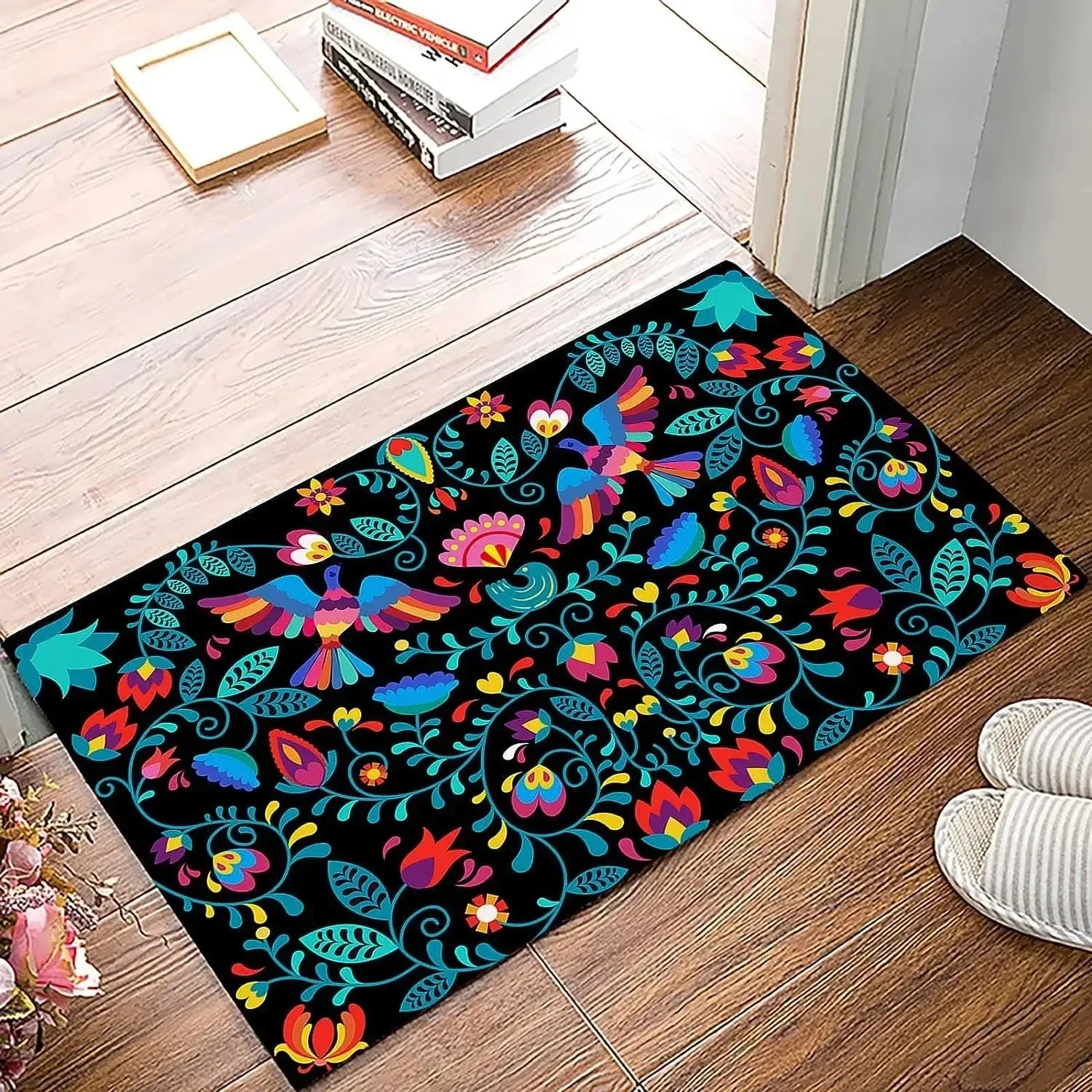 Navak Carpet Mexican Floral Style Kitchen Rugs Welcome Mat Doormat Entrance Door Floor Mat  Anti Slip Door Mat Washroom Floor Mat