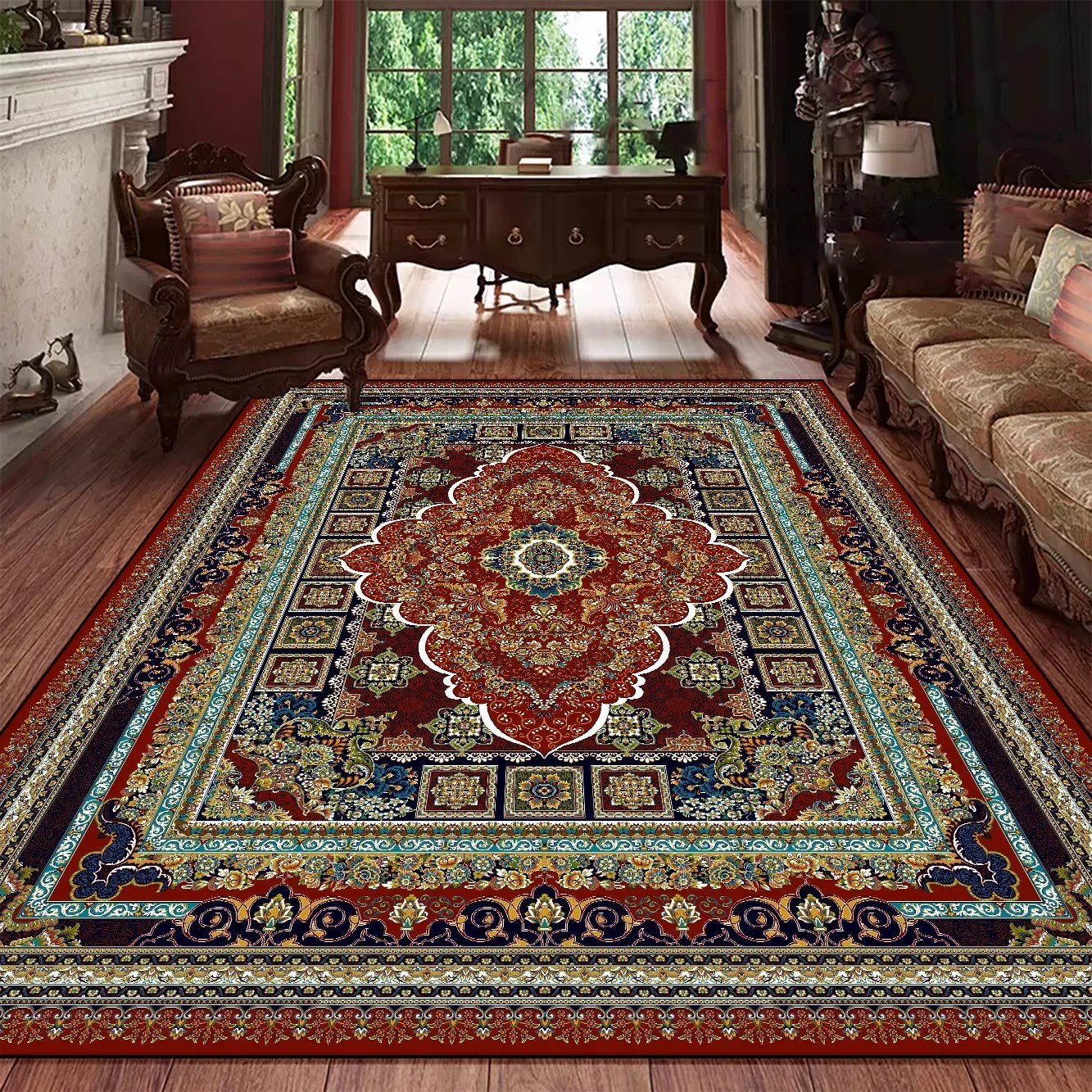 Navak Carpet Classic Persian Style Luxury Rug Elegant Washable Carpet for Living Room Bedroom Sophisticated Home Decor Floor Mat Kitchen Mat