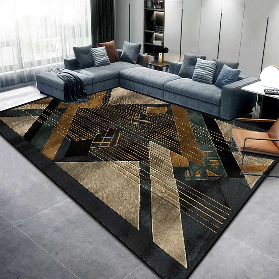 Navak Carpet Modern Abstract Living Room Carpet – Washable Area Rug for Bedroom, Lounge & Coffee Table, Home Decor Floor Mat