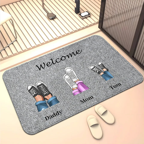 Navak Carpet Family Members Home Living Room  Sofa Door Mat Decoration Anti Slip Floor Mat Cute Rug  Door Mat Carpet  Area Rug  Kawaii Rug