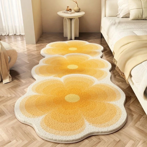 Navak Carpet Exclusive Picks Rug For Bedroom Strip Flannel Bedside Carpet Fresh Flowers Ins Wind Strip Bedroom Bay Window Dirt Resistant Cool Blanket