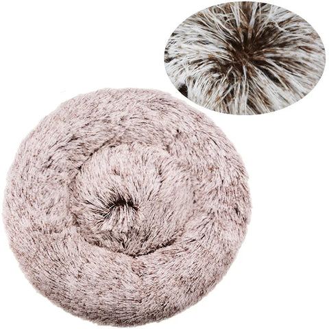 Navak Carpet  40-90cm Round Pet Bed for Large Dog Bed Super Soft Cat Bed Long Plush Dog House for Medium Dog House Winter Warm Sleeping