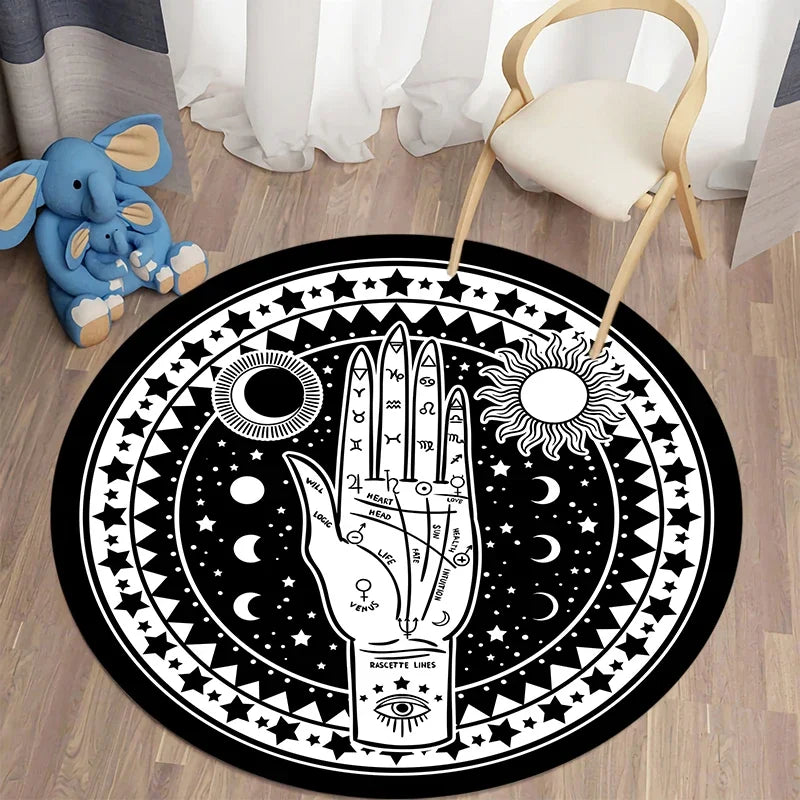 Navak Carpet Nordic style sun moon circular carpet living room bed bath children's  floor decoration non slip  mat