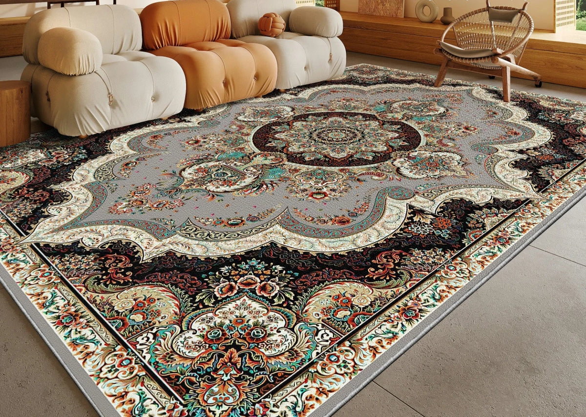 Navak Carpet Ethnic Style Bedroom Decor Retro Carpet Light Luxury Carpets for Living Room Washable Lounge Soft Floor Mat Anti-slip Study Rug