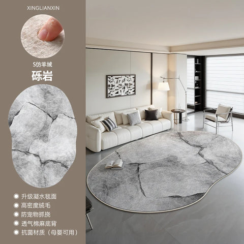 Navak Carpet Light Luxury Bedroom Decor Marble Carpet Irregular Shape Carpets for Living Room Fluffy Soft Plush Rug Home Non-slip Floor Mat