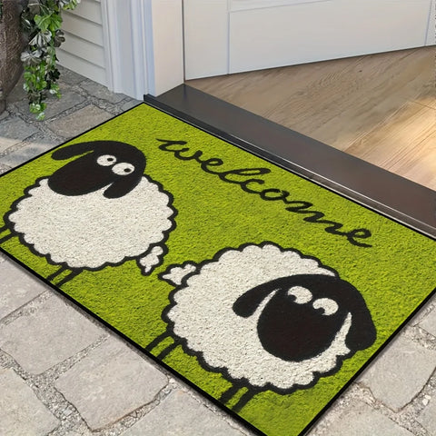 Navak Carpet Elegant, Rustic Sheep Welcome Mat Machine Washable Floor Rug for Home Decor | Perfect for Entryway, Kitchen, Bedroom & Hallway