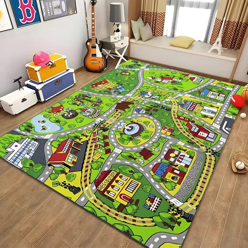 Navak Carpet Children’s Educational City Life Playmat Rug Road Traffic System Carpet for Bedroom Playroom Fun Learning Floor Mat Safe Kids